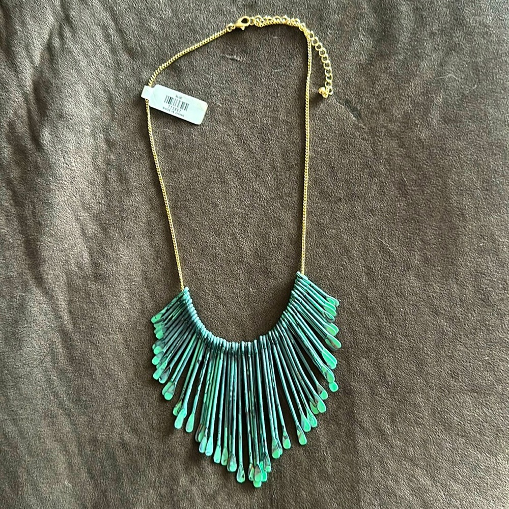 Francesca’s green metal necklace